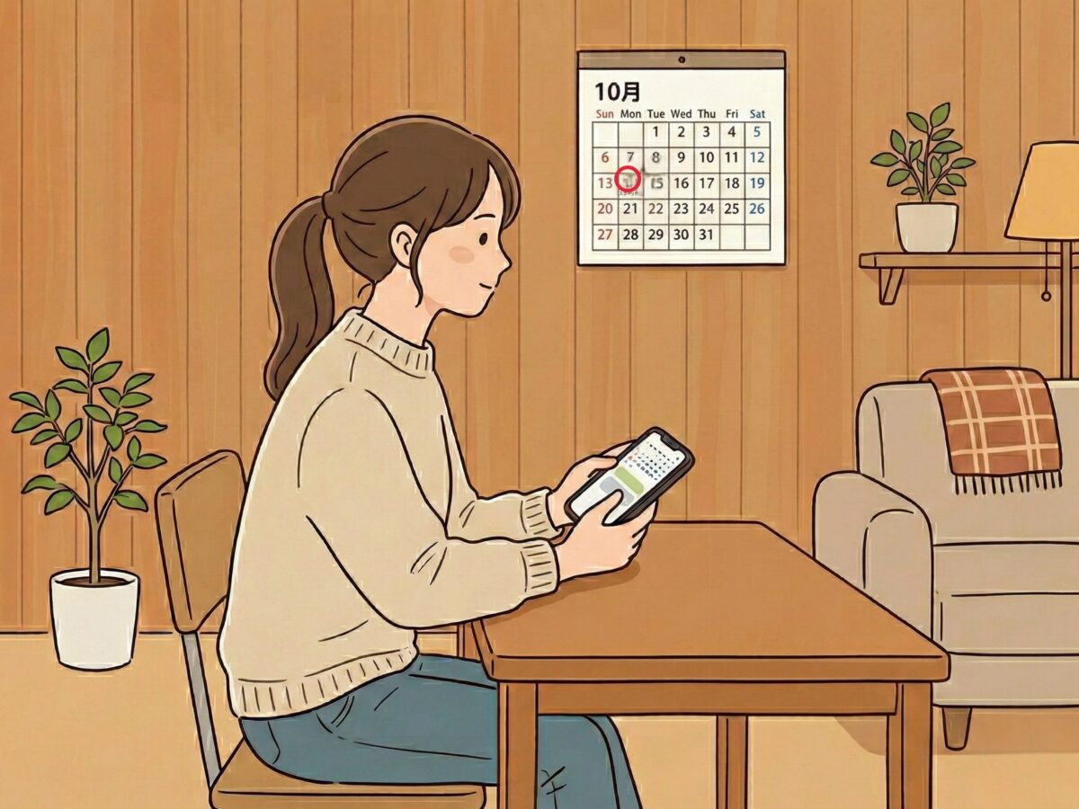 スマホを操作する女性