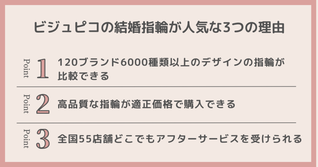 ビジュピコの結婚指輪が人気な3つの理由