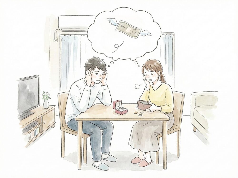 指輪を買ってお金がなくなるカップル