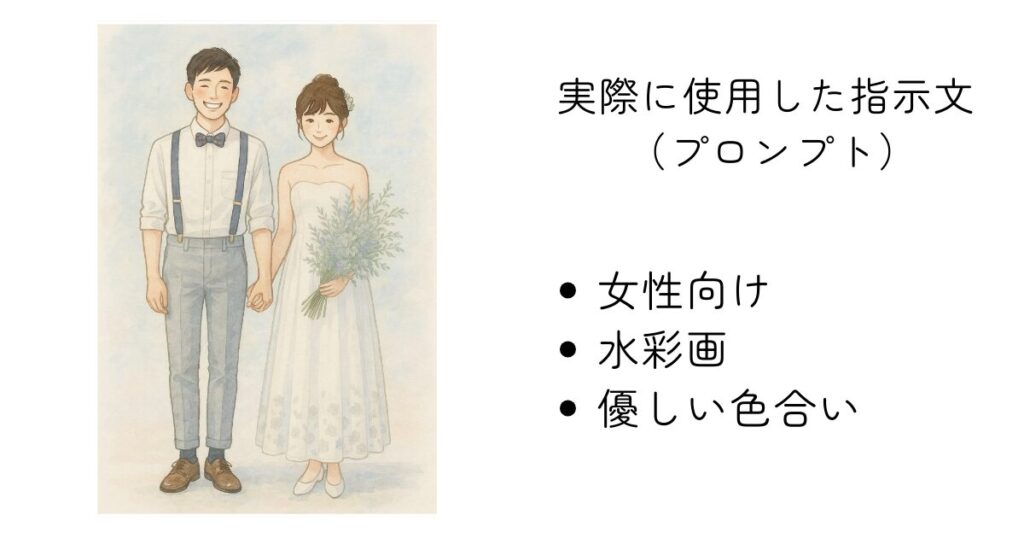 水彩画風のプロンプト例
